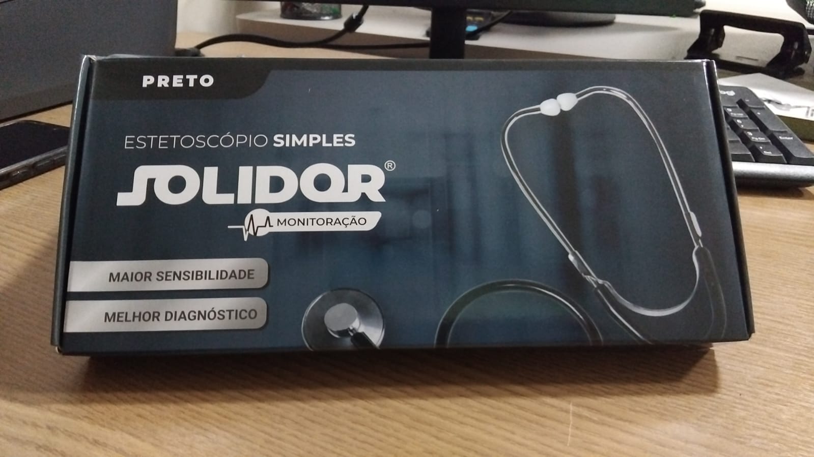 ESTETOSCOPIO HN SIMPLES-PRETO SOLIDOR