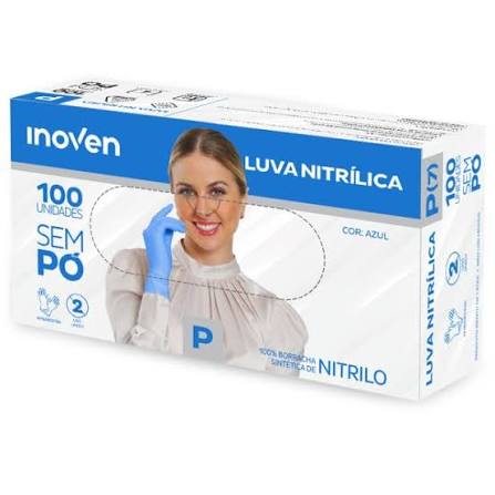 LUVA NITRILICA AZUL P - INDL