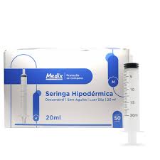 SERINGA 20ML S/AG LUER SLIP UND MEDIX