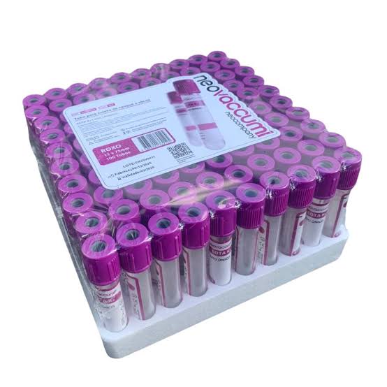 TUBO ROXO SANGUE RX EDTA K3 4ML  100UN NEOLAB